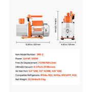 Load image into Gallery viewer, SucceBuy 3.5CFM 180W 1 Stage or 5CFM 375W / 7CFM 550W 2 Stage HVAC Rotary Vane AC Vacuum Pump, for R134a R22 R410a Systems Use

