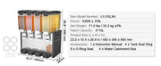 Bild in Galerie-Viewer laden, Amocart 4 Tanks Commercial Beverage Dispenser 10L/12L Per Tank Juice Dispenser Stainless Steel Ice Tea Drink Machine
