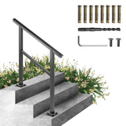 Charger l'image dans la visionneuse de galerie, SucceBuy Main Courante d'Extérieur 165LBS Charge Aluminium 36 x 35" Main Courante d'Escalier Extérieur Main Courante Adaptée pour 2-3 Marches avec Vis K pour Maison
