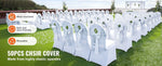 Amocart 12/30/50/100Pcs Wedding Chair Cover Spandex Stretch Slipcover for Restaurant Banquet Dining Party White Chair Cover