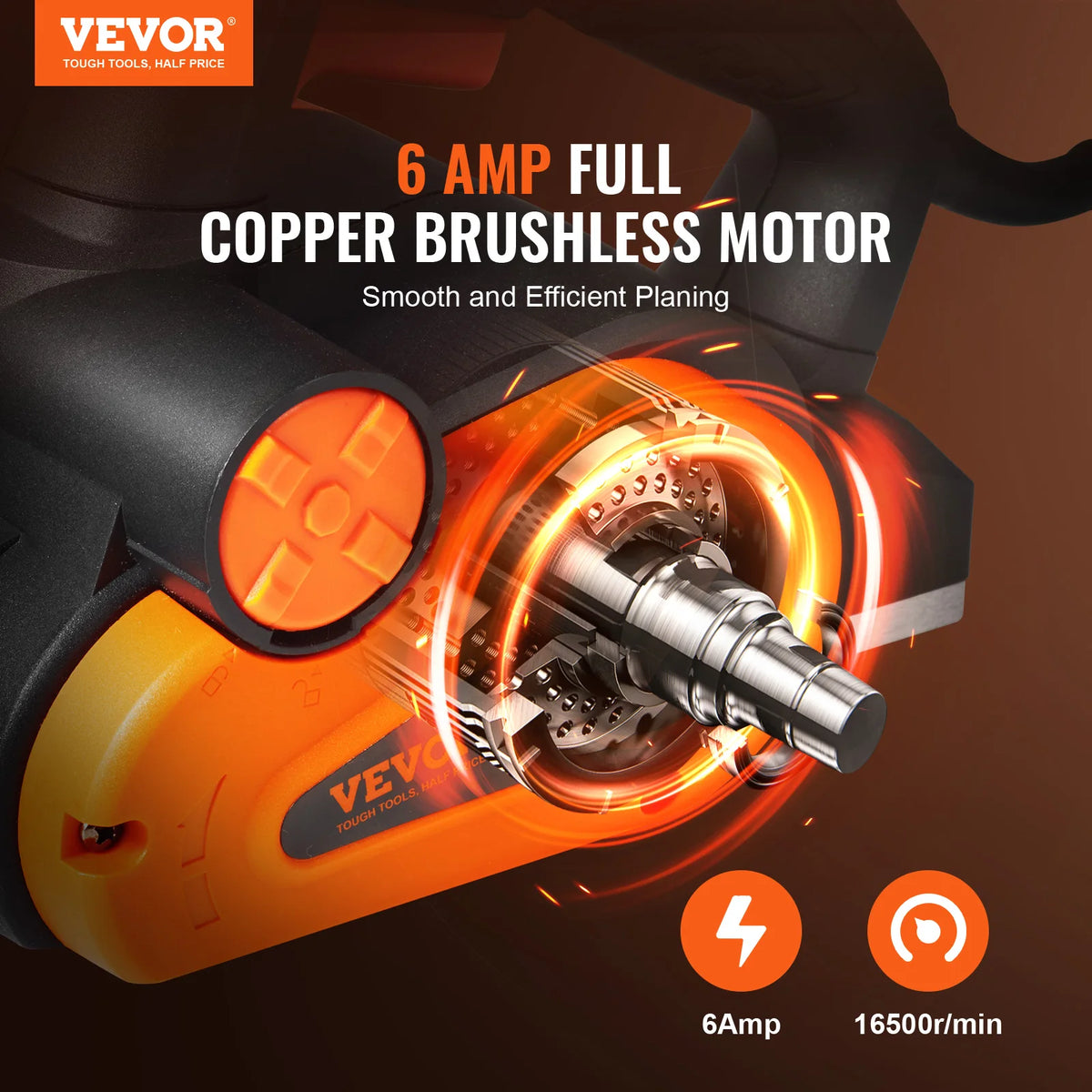 VEVOR Electric Hand Planer 3-1/4" width 16500 RPM High-Speed Powerful Electric Corded Handheld Planers for DIY Woodworking Tool Amocart