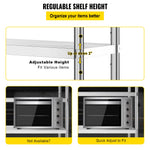 Amocart 4-Tier Stainless Steel Commercial Storage Rack Shelf for Kitchen Warehouse Garage Storing Kitchenware