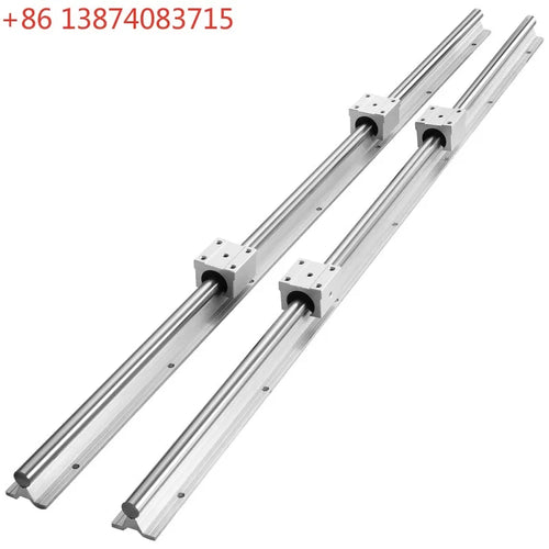 Amocart 2PCS Linear Guide Rails SBR12 SBR16 SBR20 SBR25 800-2200mm & 4PCS UU Bearing Blocks Smooth Motion DIY Mills CNC Parts
