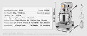Bild in Galerie-Viewer laden, Amocart 10L/14L/28.5L/18.7L Commercial Food Mixer Commercial Stand Mixer with 3 Adjustable Speeds 550W 1100W Dough Mixer
