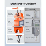 Amocart 660 lbs/300 kg Digital Crane Scale Portable Handheld Hanging Scale with LCD Display & Hook for Farm Hunting Fishing