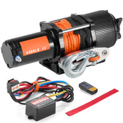 Charger l'image dans la visionneuse de galerie, SucceBuy 4500lbs ATV/UTV Electric Winch 12V DC with 39 ft Synthetic Rope Wireless &amp; Wired RemoteControl IP55 Waterproof for Jeep
