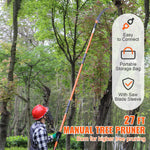 Amocart Manual Pole Saw Extendable Tree Pruner Sharp Steel Blade for Branches Trimming with Lightweight Aluminum Alloy Handle