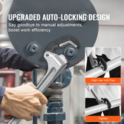 Load image into Gallery viewer, SucceBuy Pipe Wrench 18"Aluminum Straight Pipe Wrench Automatic Jaw Adjustment Adjustable Plumbing Wrench Easy to Carry for Pipe - AMOCART
