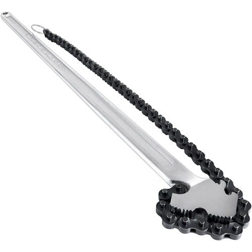 SucceBuy 24in Pipe Chain Wrench 6.7in Dia Capacity Carbon Steel Heavy Duty Manuel Strap Oil Fuel Filter Wrench Hand Removal Tool