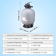 Bild in Galerie-Viewer laden, Above &amp; Inground Pool Sand Filter, SucceBuy 16 to 24 Inch High GPM Cleaning System
