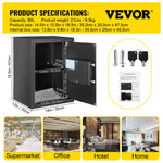 SucceBuy Fingerprint Locks Safe Deposit Box 0.8/2.1 Cubic Feet Digital Electronic Secret Hidden Piggy Bank for Money Guns File