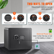 Load image into Gallery viewer, SucceBuy 1.2/0.5 Cubbic Fit Electronic Safe Deposit Safe Box W/ Digital Access &amp; Override Keys for Money Gun Jewelry Document
