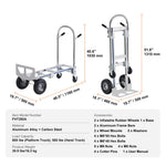 Amocart Folding Hand Truck Aluminum Heavy Duty Industrial Collapsible Dolly Cart for Transport Moving in Warehouse Supermarket