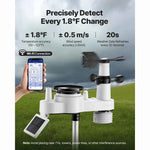 Amocart 7-in-1 Wi-Fi Weather Station 7-In TFT Display Solar Powered Outdoor Sensor, Rain Gauge, Indoor Outdoor Weather Forecast