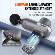 Bild in Galerie-Viewer laden, SucceBuy Mini Massage Gun Percussion Muscle Massage Gun for Athletes w/ 5 Speed Levels &amp; 6 Massage Heads for Pain Relief Muscle
