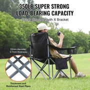 Bild in Galerie-Viewer laden, Amocart Camping Folding Chair for Adults Portable Quad Lumbar Back Padded Arm Chairs with Side Pockets for Beach, Lawn, Picnic
