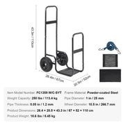 Load image into Gallery viewer, Amocart Firewood Log Cart Outdoor and Indoor Wood Rack Storage Mover with Wheels Heavy Duty Steel for Fireplace Fire Pit Black
