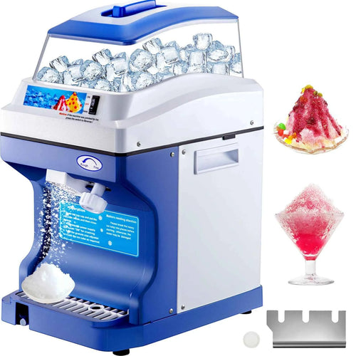 Amocart Commercial Ice Shaver Crusher 441LBS/H with 11LBS Hopper Electric Snow Cone Maker For Parties Events Snack Bar