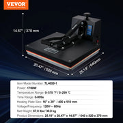 Load image into Gallery viewer, SucceBuy Heat Press Machine 15"x15"/ 16"x20" /16"x24" Sublimation Printer Manual Clamshell Transfer on DIY T-shirt Pillow
