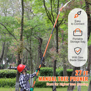 Load image into Gallery viewer, Amocart Manual Pole Saw Extendable Tree Pruner Sharp Steel Blade for Branches Trimming with Lightweight Aluminum Alloy Handle
