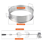 Amocart Universal Grill Rotisserie Kit for Grills, Electric BBQ Grill with 9W Motor Stainless Steel Automatic Grilling Kit
