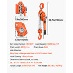 SucceBuy Manual Lever Chain Hoist 1-1/2T / 3T / 6T  Capacity Come Along 10FT/ 20FT Lift G80 Alloy Steel Chain 360°Rotating Hooks