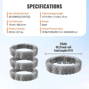 Bild in Galerie-Viewer laden, SucceBuy Razor Wires Razor Barbed Wire Razor Wire Fencing Fence Double Spiral Barbed Wire Galvanized Wire Rolls Razor for Garden
