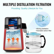 Load image into Gallery viewer, Amocart Water Distiller 4L 1.05 Gallon Pure Water Purifier Filter For Home Countertop750W Distilled Water Maker Stainless Steel
