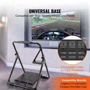 Load image into Gallery viewer, SucceBuy Foldable Racing Steering Wheel Stand Height Adjustable Universal Base Compatible with Logitech &amp; Thrustmaster  Wheel
