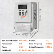 Load image into Gallery viewer, Amocart VFD 5HP4KW Singel Phase 220V-240V Input to 3 Phase 220V-240V Output Variable Frequency Drive for AC Motor Speed Control
