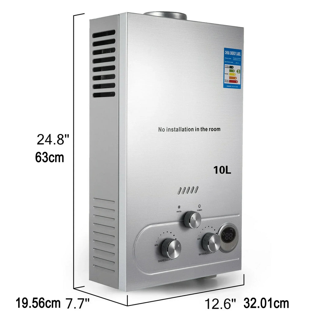 SIHAO 6L-18L Propane Gas Water Heater Digital Display Bathroom Heating Instant Outdoors Car Camping Water Heater Boiler