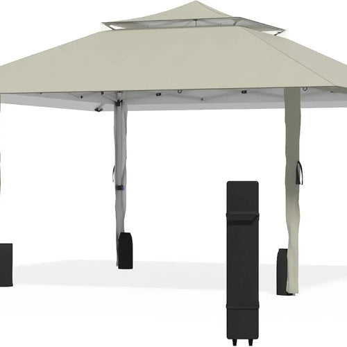 Pop Up Canopy Tent 13x13 FT, Outdoor Easy Setup Gazebo with Wheeled Carry Bag, Heavy Duty Outside Shelter with UV-Resistant