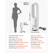 Load image into Gallery viewer, Amocart Bladeless Tower Fan 65°/80° Oscillating Standing Fan 8/12 Speeds &amp; 8/9-Hour Timer 14.76/15.42 ft High Velocity for Home
