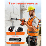 Bild in Galerie-Viewer laden, SucceBuy Core Drill Bit Internal Thread Diamond Dry Coring Bit w 3 Adapters Pilot Drill and Hex Wrench for Concrete Red Bricks
