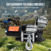 Load image into Gallery viewer, SucceBuy 3000lbs ATV/UTV Electric Winch 12V DC Steel Rope Winch with  39ft Cable Roller Wired Remote Control for Towing Off-Road
