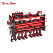 Bild in Galerie-Viewer laden, Amocart 4-Layer Hand Power Tool Organizer Rack Wall Mounted Pegboards Electric Drill Storage Holder for Garage Workshop

