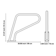 Bild in Galerie-Viewer laden, Amocart Pool Handrail Stainless Steel with Base Plate for Indoor/Outdoor Swimming Pool Safety Railing w/ Grip Cover for Decks
