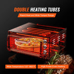 SucceBuy Commercial Pizza Oven Countertop Single Deck Layer Stainless Steel Electric Pizza Oven with Stone Handle Pizza Maker