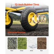 Load image into Gallery viewer, SucceBuy 1200Lbs Steel Garden Cart 2 in 1 Outdoor Metal Utility Wagon Yard Trailer w/ 13" All Terrain Tires Mesh Removable Sides
