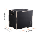 【From China】Amocart 3 In 1 Plyometric Jump Box Wooden Plyo Box Black For Home Gym Training Conditioning Strength Training
