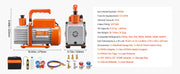 Load image into Gallery viewer, SucceBuy 3.5 CFM 4.5 CFM Vacuum Pump &amp; Gauge Set, Single Stage Rotary Vane HVAC &amp; Hoses for R134a R12 R22 R502a R410A R404 R407C
