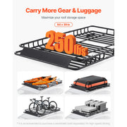 Bild in Galerie-Viewer laden, Amocart Roof Rack Basket 64x39x4.1" Universal Rooftop Cargo Carrier Anti-Rust Alloy Steel Car Top Luggage Holder for SUV Truck
