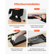 Bild in Galerie-Viewer laden, SucceBuy 13in/22in Under Desk Drawer Slide Out Desktop Storage Box Mounted Pullout Undertable Drawer Organizer for Office Home
