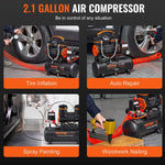 SucceBuy Silent Air Compressor 900W 1450W 1800W Quiet Oil-free Portable Air Pump for Repair Tire Inflation Whisper Compressor