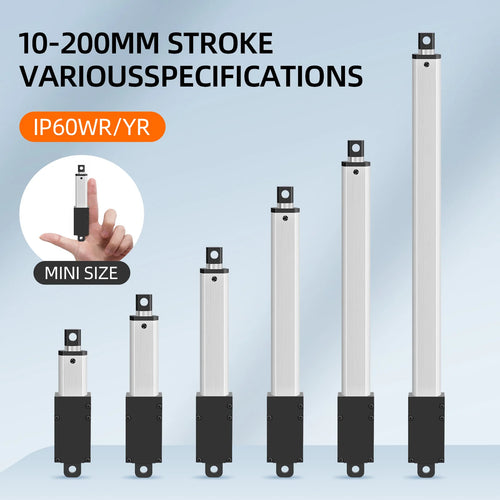 Mini telescopic linear actuator small micro 6V/12V/24VDC electric reciprocating lifting linear actuator stroke range 10-200mm