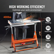 Charger l'image dans la visionneuse de galerie, Amocart 18/20/24 Inch Foldable Welding Table Steel Table Top Auxiliary Welding Tool Flexible Height Portable Workbench for Work
