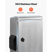 Load image into Gallery viewer, Amocart Outdoor Electrical Box 20 x 16 x 8 in Stainless Steel Ventilated Electrical Enclosure with Thermostat and Fan, Rain Hood, Hinge Connection, Wall/Pole Mounted
