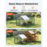 Load image into Gallery viewer, Amocart Metal Chicken Coop with Waterproof Cover &amp; Doors Spire Roof Poultry Run Compatible w/ Wooden Coops for Rabbit Hen Goose
