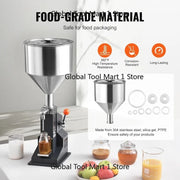 Charger l'image dans la visionneuse de galerie, Amocart A03 5-50ml/5-100ml Manual Liquid Filling Machine Paste Bottle Filler Adjustable with Hopper for Juice Shampoo Honey
