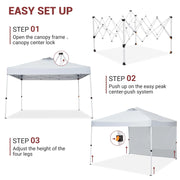 Bild in Galerie-Viewer laden, Einfacher One-Push Aufbau Pop-Up-Pavillon 3x3m – Wasserdichter Outdoor-Schutz, tragbares Partyzelt mit Rollentasche, inklusive Seitenwand, ideal für Camping, Terrasse, Partys
